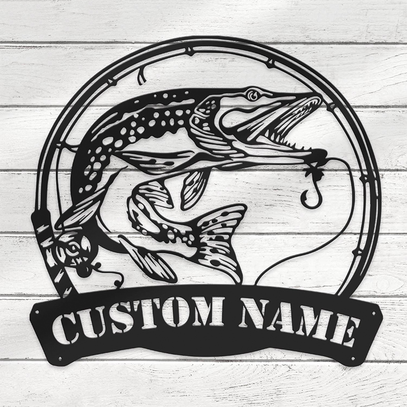 Custom name Bass Fishing wall decor sign with RGB color changing led